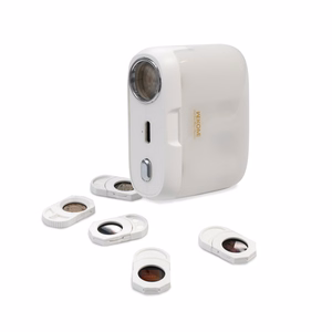 WEKOME S28 Pop Digital Series Bluetooth 5.3 TWS juhtmevabad kõrvaklapid laadimiskarpi sisseehitatud projektori ja 5 projektorislaidiga, valged