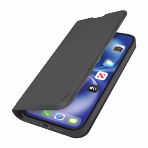SBS Wallet Smooth ümbris koos klapiga iPhone 16e / 17e jaoks - must