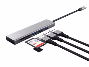 Trust Halyx USB 3.2 Gen 1 (3.1 Gen 1) Type-C 104 Мбит/с алюминиевый