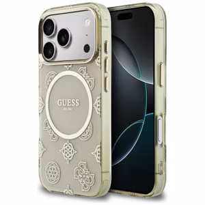 Guess IML Peony Dot MagSafe Ümbris for iPhone 17 Pro - beež