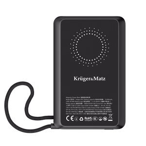 Kruger&Matz akupank, 10000 mAh, Li-Polymer, QC ja PD, CCC-sertifikaat Aasia riikidele