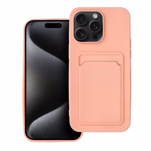 Ümbris jaoks iPhone 15 PRO MAX Card Ümbris roosa