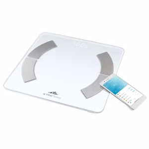 ETA Vital Fitness ETA277990000 – digitaalne vannitoakaal, kuni 180 kg, täpsus 100 g, KMI mõõtmisega, valge