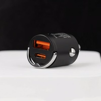 Blavec Autolaadija BS-02B-C Aero - USB + Type C - QC 3.0 18W PD 30W koos Type C to Type C cable (CCBS02BCA-UCB) must