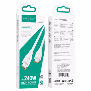 USB cable Hoco X93 60W USB-C to USB-C 2.0m white