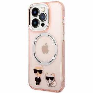 Karl Lagerfeld KLHMP14LHKCP iPhone 14 Pro 6.1" hardcase roosa/roosa Karl & Choupette Aluminum Magsafe