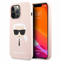 KARL LAGERFELD ümbris jaoks IPHONE 13 Pro KLHCP13LSLKHLP (Silicone K. Head) light roosa