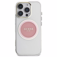 Guess IML Metal Colored Circle Classic Logo MagSafe iPhone 16 Pro Ümbris - Roosa