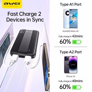 External battery Akupank Awei P20K 5V/2.4A 10000mAh must