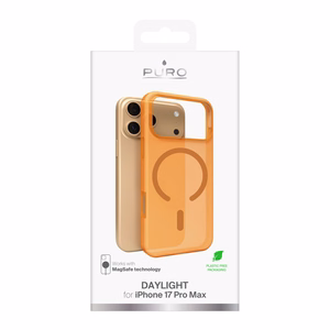 Puro Daylight Magsafe Compatible Silicone Ümbris jaoks iPhone 17 Pro Max - Translucent Oranž
