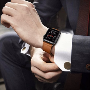 TECH-PROTECT LEATHERFIT APPLE WATCH 4 / 5 / 6 / 7 / 8 / 9 / SE / ULTRA 1 / 2 (42 / 44 / 45 / 49 MM) PRUUN