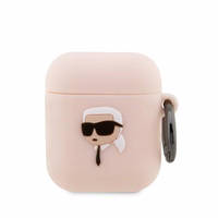 Karl Lagerfeld KLA2RUNIKP AirPods 1/2 cover roosa/roosa Silicone Karl Head 3D