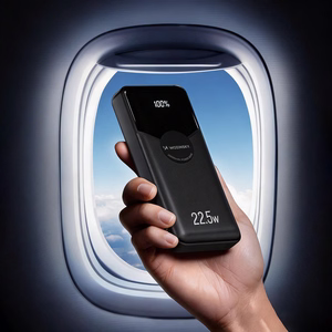 Wozinsky WFC-15B 20000mAh 22.5W akupank, PD20W, sisseehitatud Lightning- ja USB-C-kaablitega, must