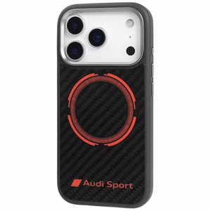 Audi RSQ Carbon Fiber Sport Punane Circle MagSafe Ümbris jaoks iPhone 17 Pro - Must
