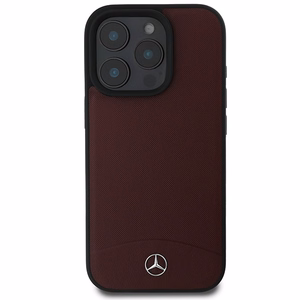 Mercedes Textured And Plain Leather MagSafe ümbris jaoks iPhone 16 Pro - punane