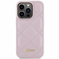 Guess Quilted Metal Logo ümbris jaoks iPhone 15 Pro Max - roosa