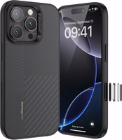 Benks Montage Magnetic Armor Pro Kevlar Ümbris Metal Frame 600D+1500D (MF65) jaoks Iphone 16 Pro must (Camera Control Button)