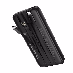 Borofone Power Bank 10000mAh BJ79 Clever - USB - with Type C and Lightning cables black
