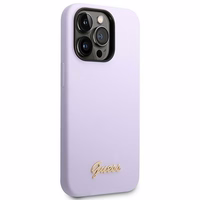 Guess GUHCP14LSLSMU iPhone 14 Pro 6.1" lilla/lilla hard ümbris Silicone Vintage kuldne Logo