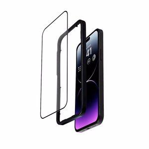 Crong Anti-Bacterial 3D Armor Glass 9H kogu ekraani kattev karastatud kaitseklaas iPhone 14 Pro Max jaoks koos paigaldusraamiga
