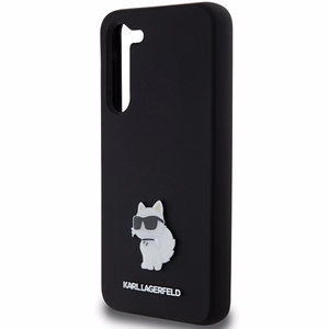 Karl Lagerfeld Silicone Choupette Metal Pin ümbris jaoks Samsung Galaxy S24+ - must