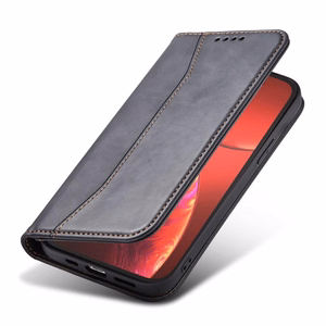 Magnet Fancy Case juhul iPhone 14 Plus flip cover rahakott seisma must