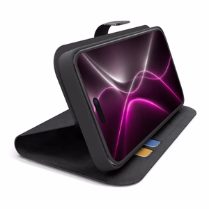 SBS Wallet Smart ümbris mudelile iPhone 18 Pro Max, rahakoti ja alusega – must