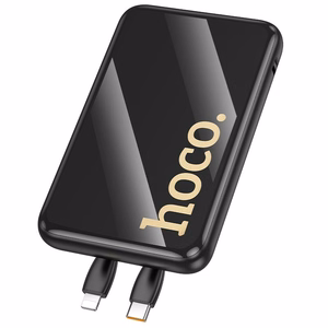Akupank Hoco 10000 mAh QC PD 22,5W sisseehitatud kaablitega USB C + Lightning Q37 must