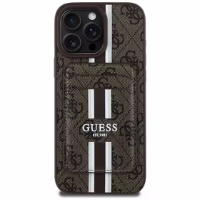 Guess 4G Stripes ümbris with Magsafe wallet jaoks iPhone 16 Pro Max brown
