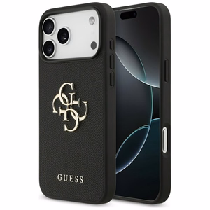 Guess Grained Big 4G & Classic Logo ümbris jaoks iPhone 17 Pro Max - must