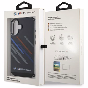 BMW Motosport IML Random Stripes iPhone 16 Plus Ümbris - must