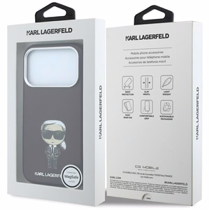 KARL LAGERFELD ümbris mudelile IPHONE 18 Pro Max/ 17 Pro Max ühildub MagSafe'iga (Smooth Ikonik Sketch) (värv: bordoopunane)