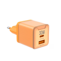 JELLICO seinalaadija EU55 GaN PD 33W 1xUSB-C + 1xUSB QC3.0 Oranž