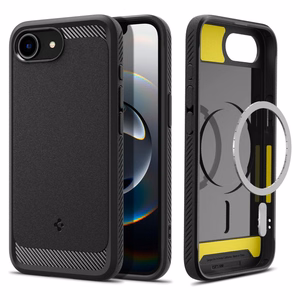 Spigen Rugged Armor MagSafe ümbris jaoks iPhone 16e - must