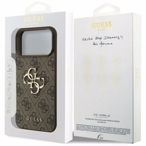 GUESS GUE005598 (4G PU Big Logo) kaitseümbris seadmele iPhone 18 Pro Max / 17 Pro Max, värv: pruun