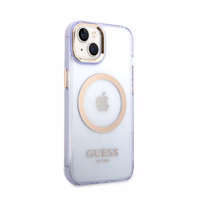 Guess GUHMP14SHTCMU iPhone 14 6.1" lilla/lilla hard ümbris kuldne Outline Translucent MagSafe
