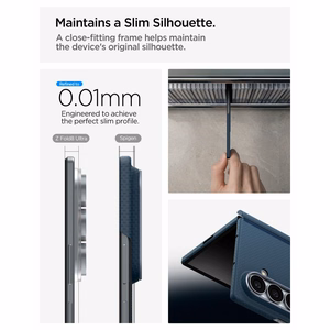 Spigen AirSkin Aramid MagFit MagSafe ümbris mudelile Samsung Galaxy Z Fold 8 Ultra – tumesinine