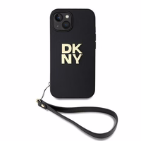 DKNY Wrist Strap Stock Logo ümbris jaoks iPhone 14 / 15 / 13 - must