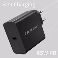 Qoltec 52379 Super Quick PD Charger | 1xUSB-C | 65W | 5-20V | 3-3.25A | must