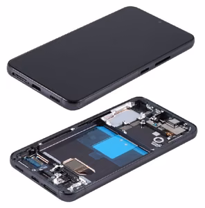 LCD screen Samsung S901 S22 5G koos touch screen ja frame Phantom Must original (used Grade B, ilma buttons)