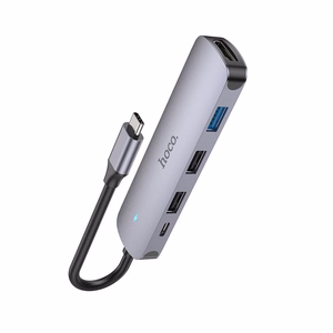 Adapter Hoco HB27 Type-C Multi-Function Converter HDMI+USB3.0+USB2.0*2+PD hall