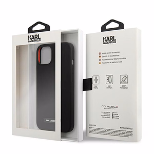 Karl Lagerfeld Silicone Plaque Case for iPhone 13 mini - Black