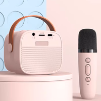 Blavec kantav Bluetooth kõlar WS-07 Karaoke Party 5W 2 mikrofoniga roosa