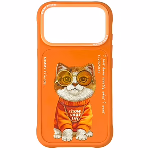 Nimmy Glasses Cool Cat Ümbris jaoks iPhone 17 Pro - oranž