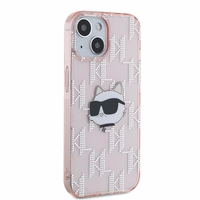 Karl Lagerfeld IML Choupette Head & Monogram ümbris jaoks iPhone 13 - roosa