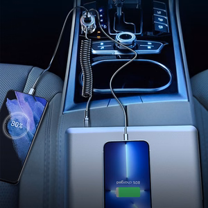 Car laadija Joyroom JR-CL07 3-in-1 USB/Type-C 55W + Type-C 1.5m must