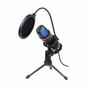 Condenser Mikrofon Kunst koos membrane, standing, illuminated statiiv AC-02 must