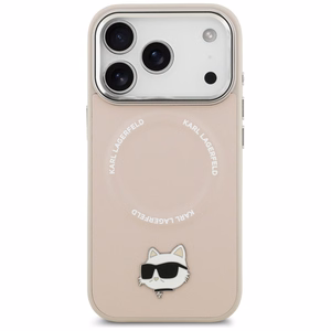 Karl Lagerfeld Choupette Pin MagSafe Ümbris jaoks iPhone 17 Pro Max - Roosa