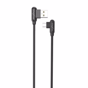 Kaabel MX CORNER kiirlaadimisega Micro USB 2.4A/1M/ must nurgaga