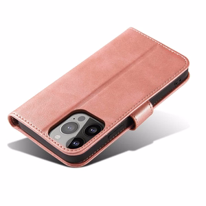 Magnet Ümbris jaoks Samsung Galaxy S23 Ultra Cover with Flip Wallet Stand roosa